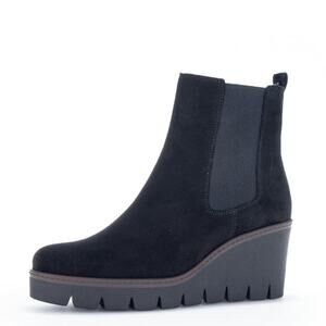 Gabor ‘Ubique’ Women's UK 7.5 / US 9.5-10 Chunky Wedge Ankle Boot Black Suede